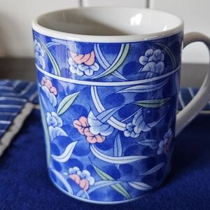 Pair Of Lovely Blue And White Mugs